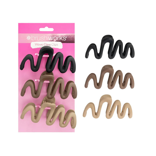 Brushworks Wave Claw Clips - 3 Pack