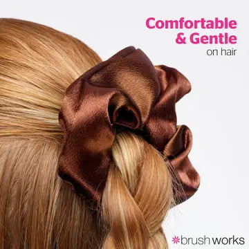 Brushworks Nude Satin Scrunchies (Pack of 4)