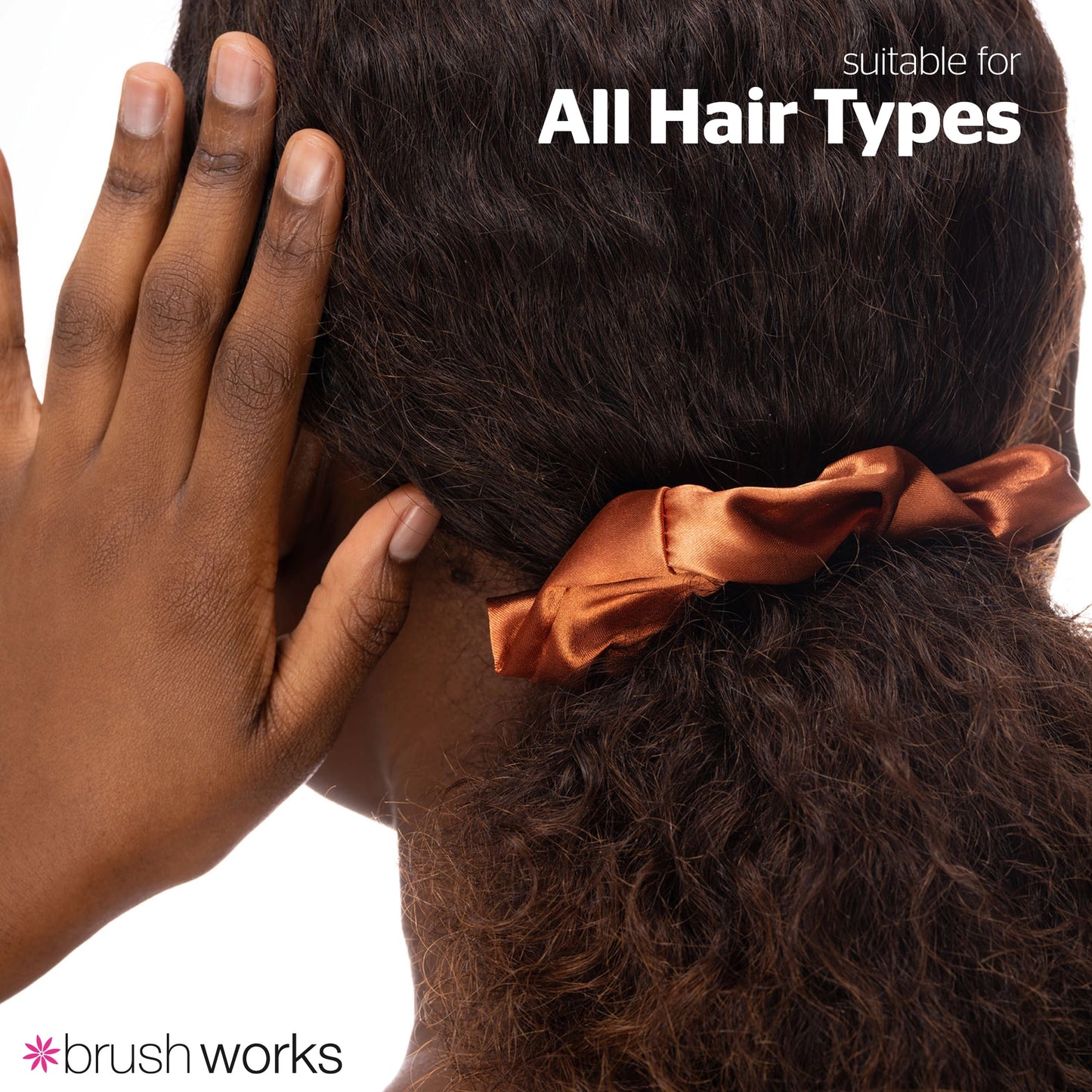 Brushworks Nude Satin Scrunchies (Pack of 4)